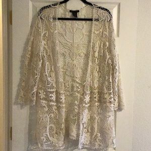 🔥Cream color crochet jacket - Wm sz 1x